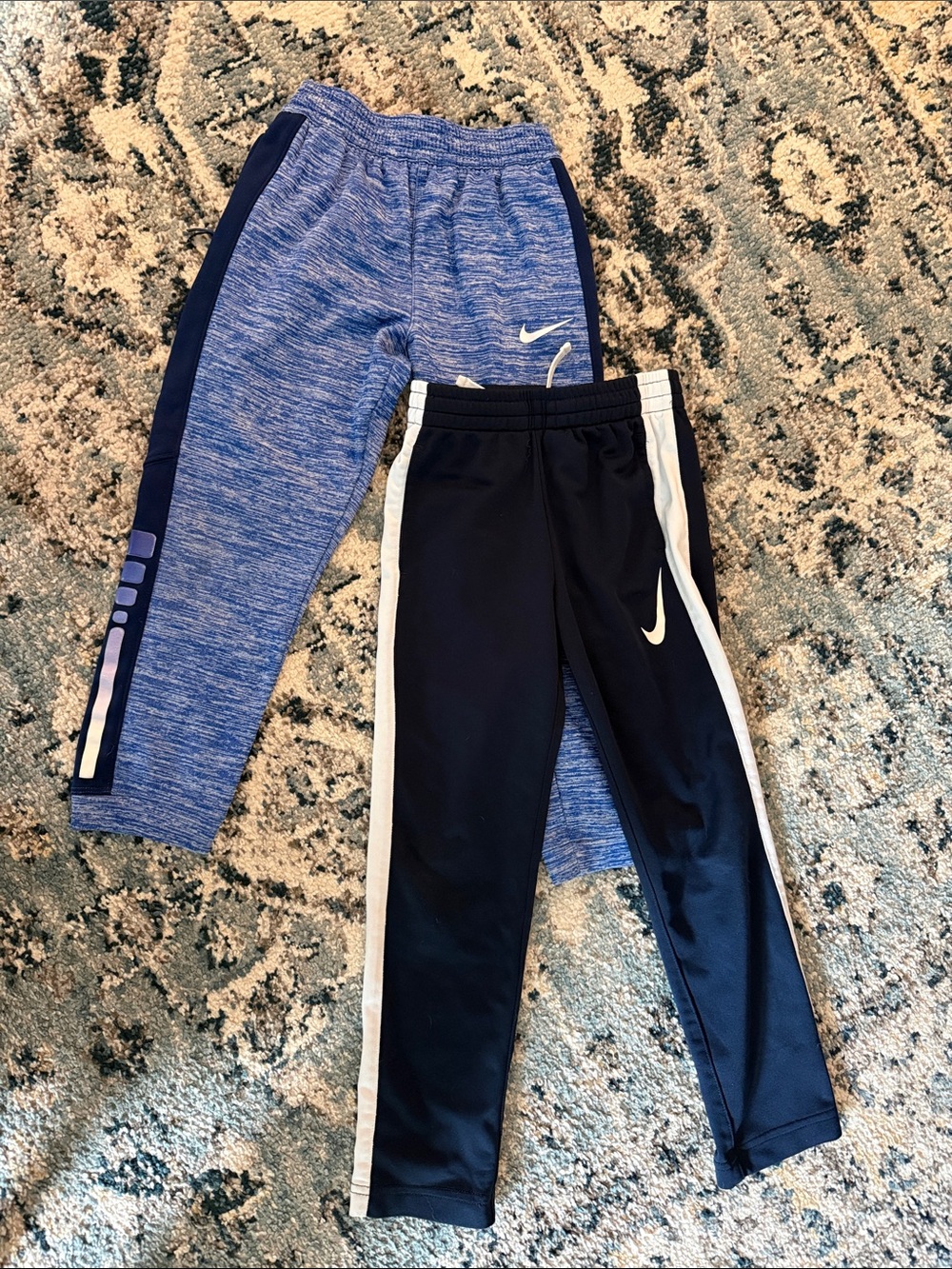 Nike Kids Jogger Bundle — Blue Heather & Black with White Stripe